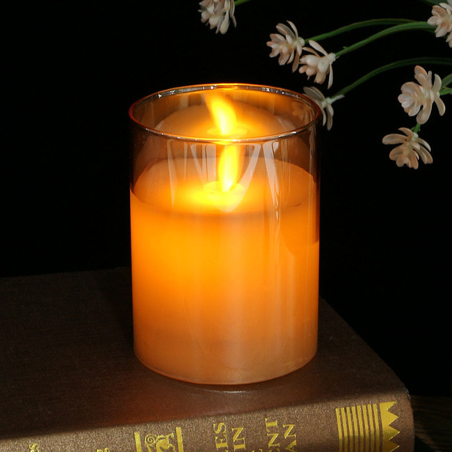 로맨틱 유리병 LED 캔들 무드등 흔들리는 촛불 전기초