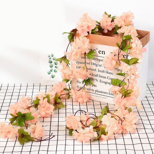 블룸 벚꽃 조화 넝쿨 2p세트 생화같은 인조꽃덩굴