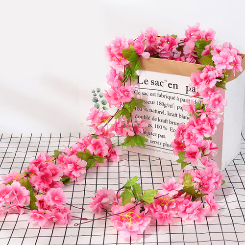 블룸 벚꽃 조화 넝쿨 2p세트 체리블라썸 실내꽃장식