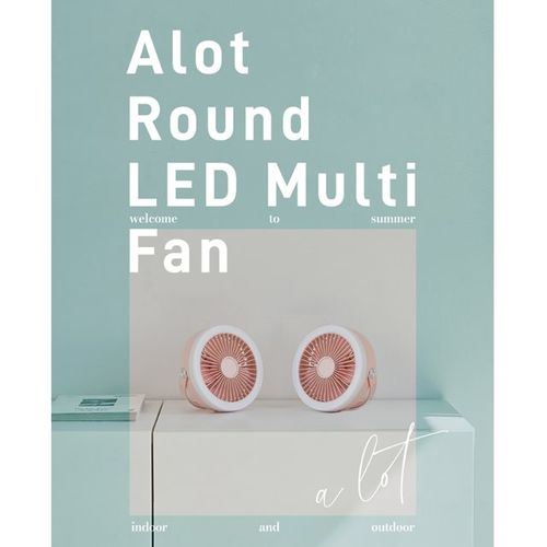 LED조명 무선 저소음 휴대용 캠핑 선풍기 OE-N2P 핑크